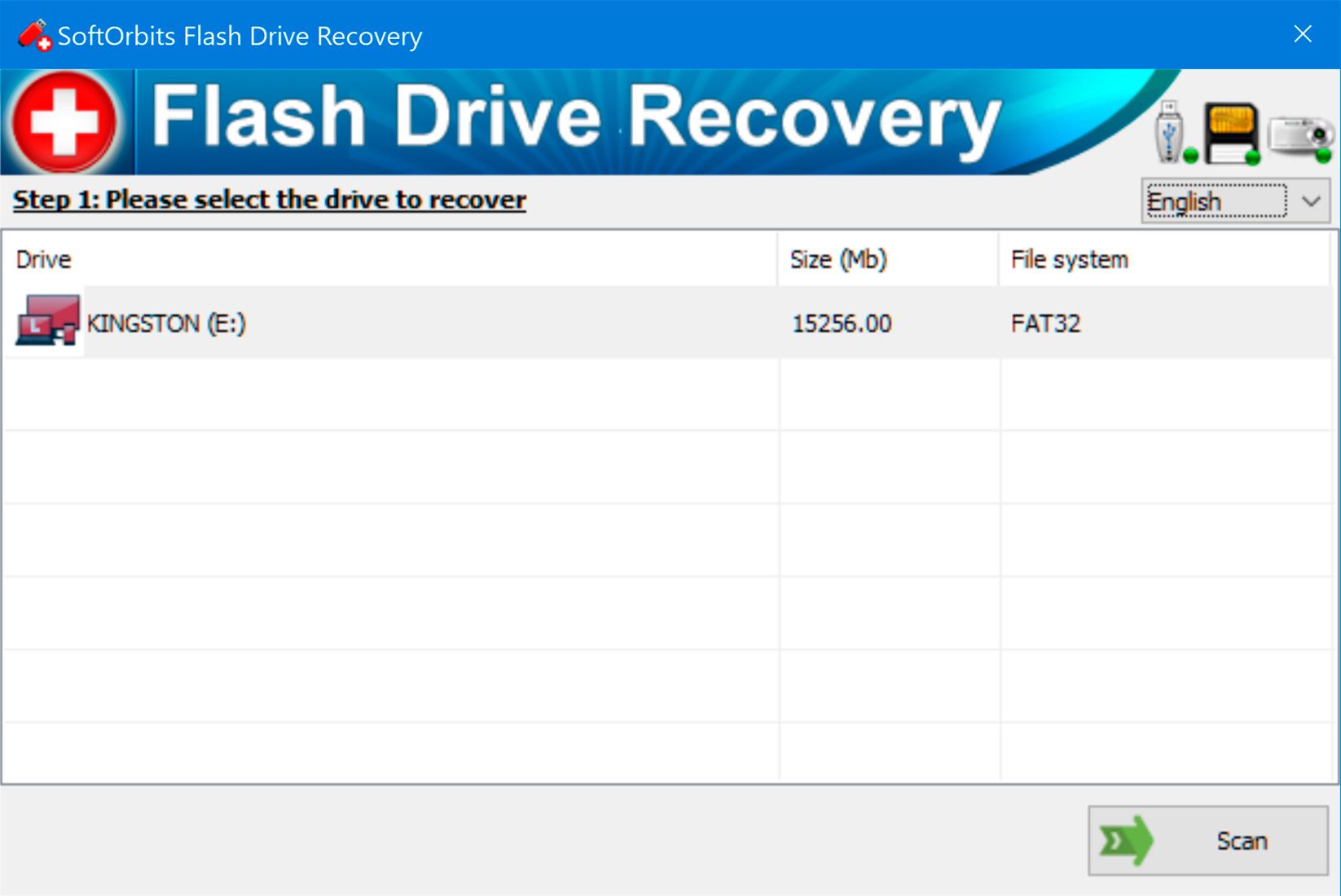 Launch SoftOrbits Flash Drive Recovery..