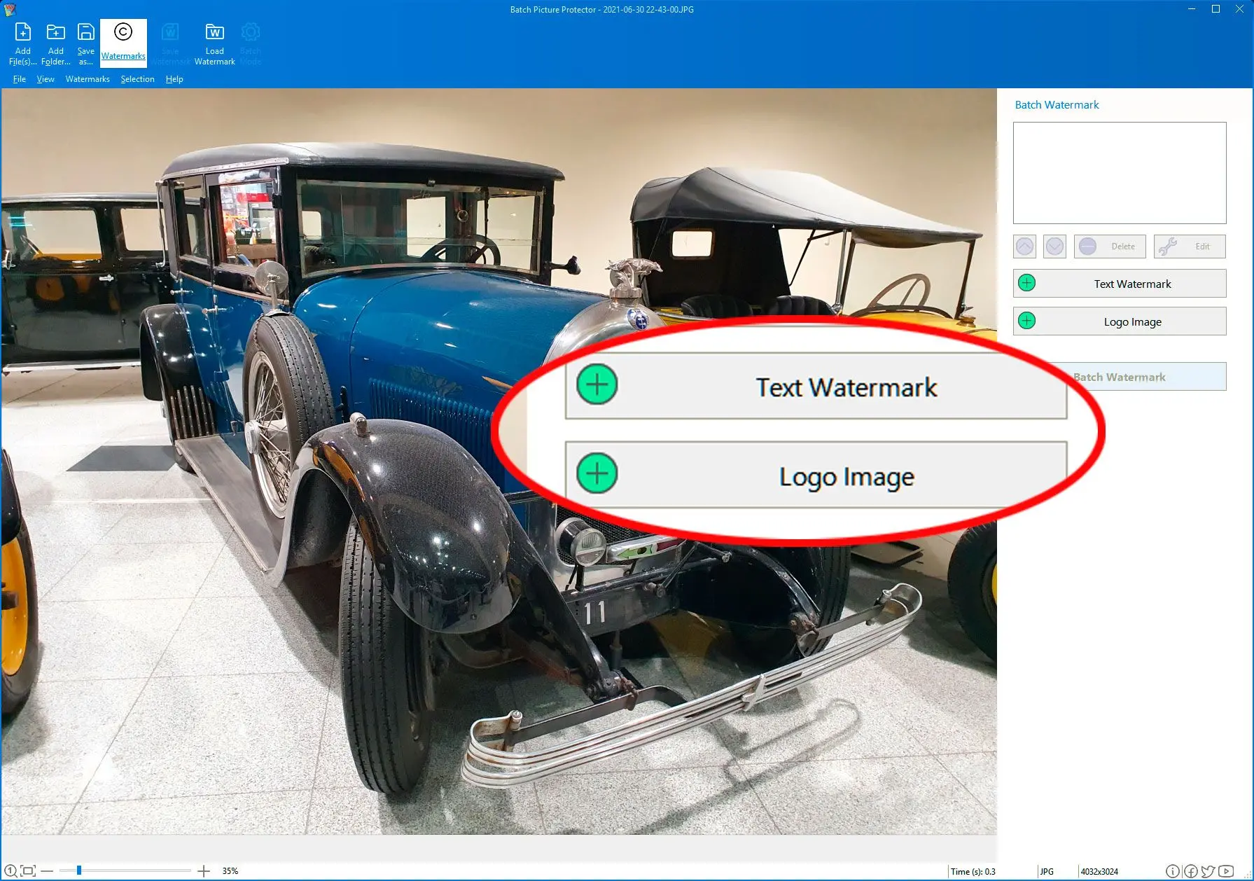Add stamp or logo to Photos..