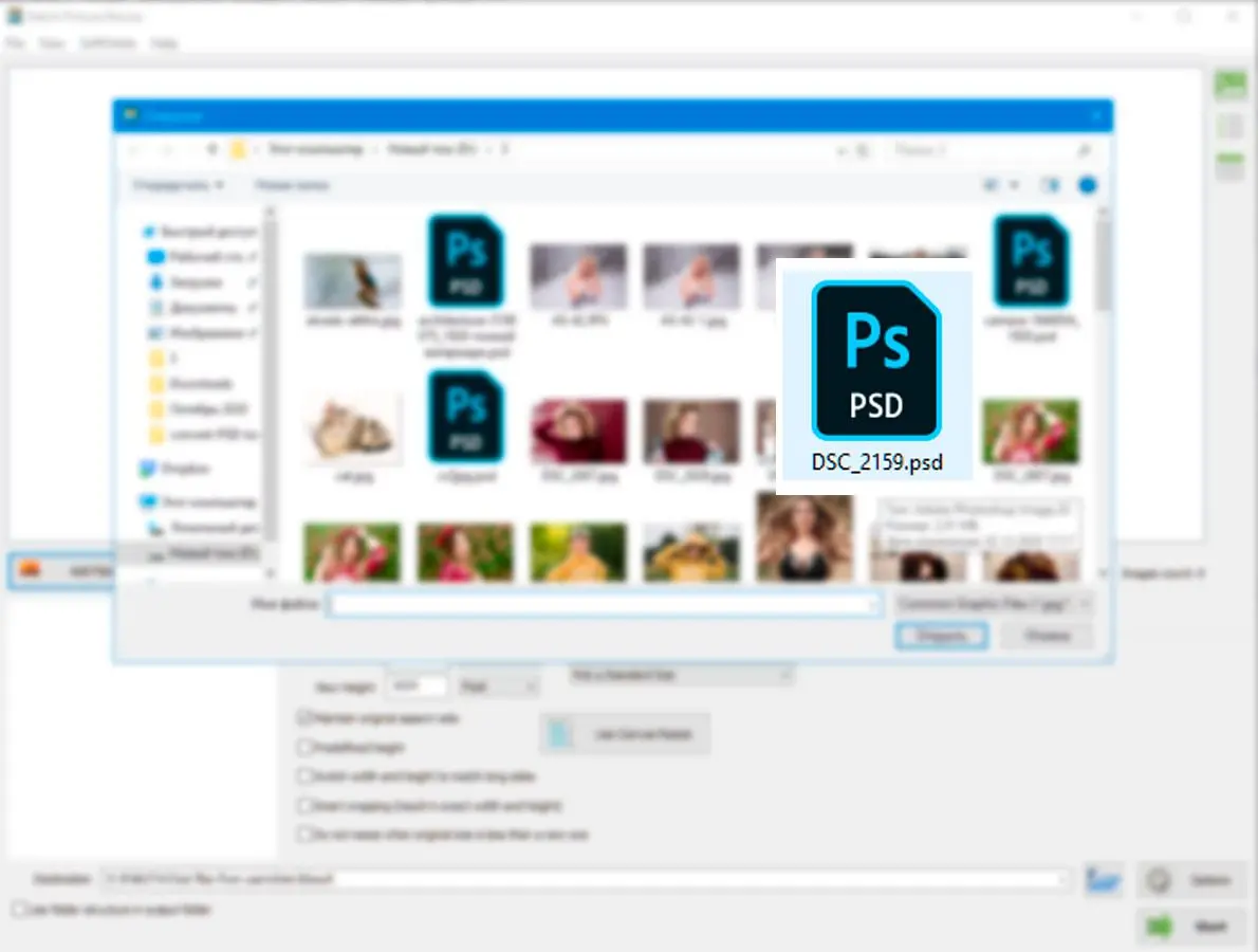  A PSD file loaded and ready to convert..