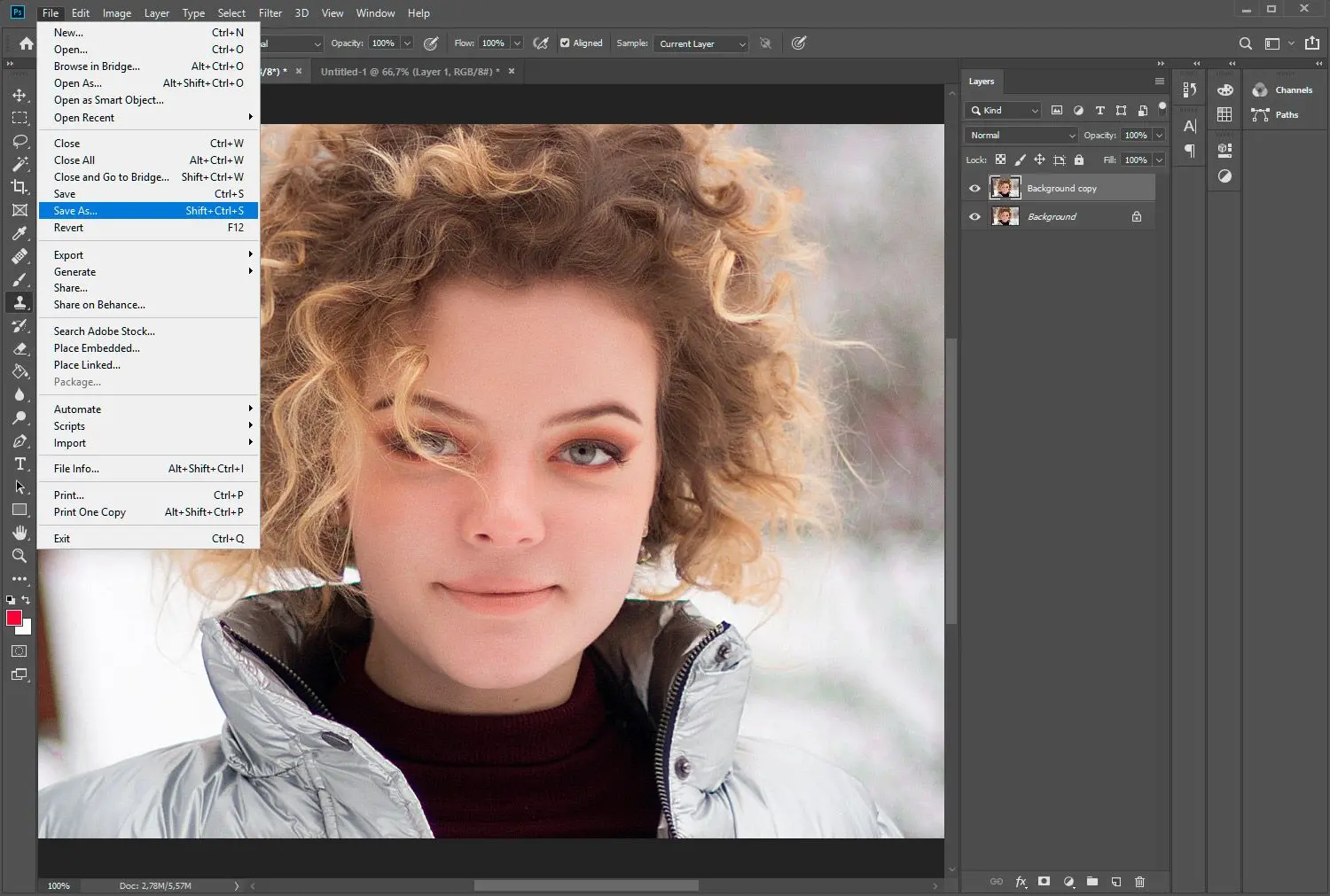 Photoshop Save As dialog when exporting a PSD to JPG..