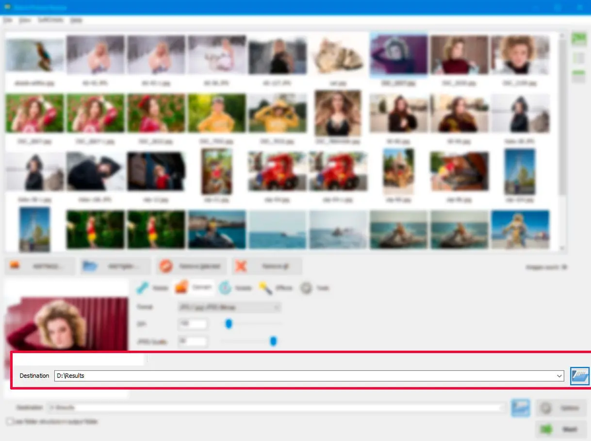  Select the destination folder..
