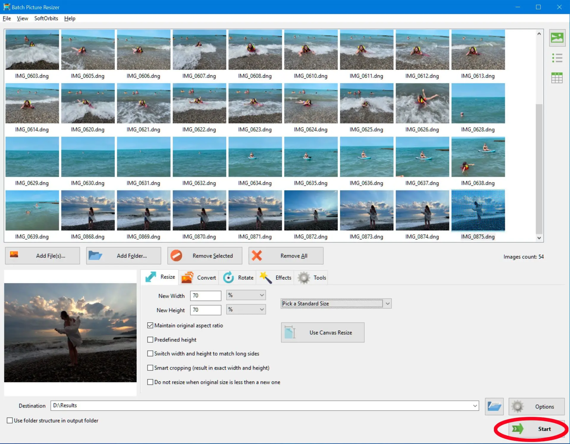  choose output folder and start conversion..