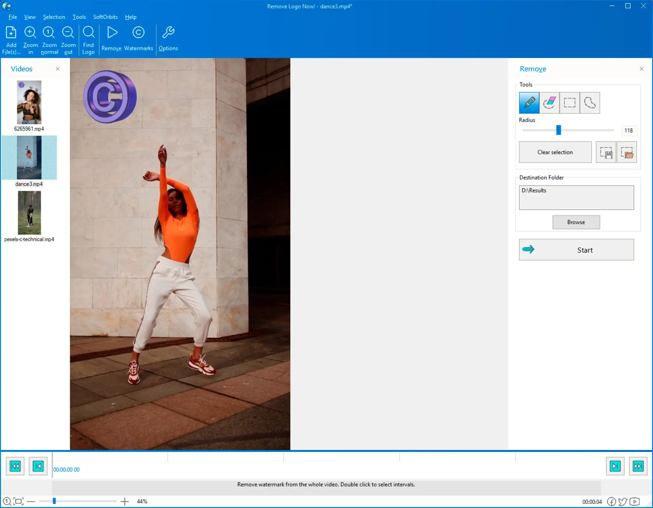 Batch remove KineMaster Watermark from videos..