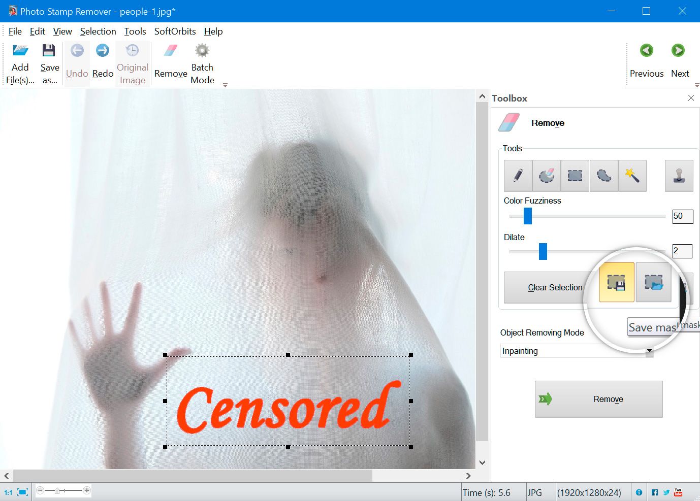Software to remove censored parts..