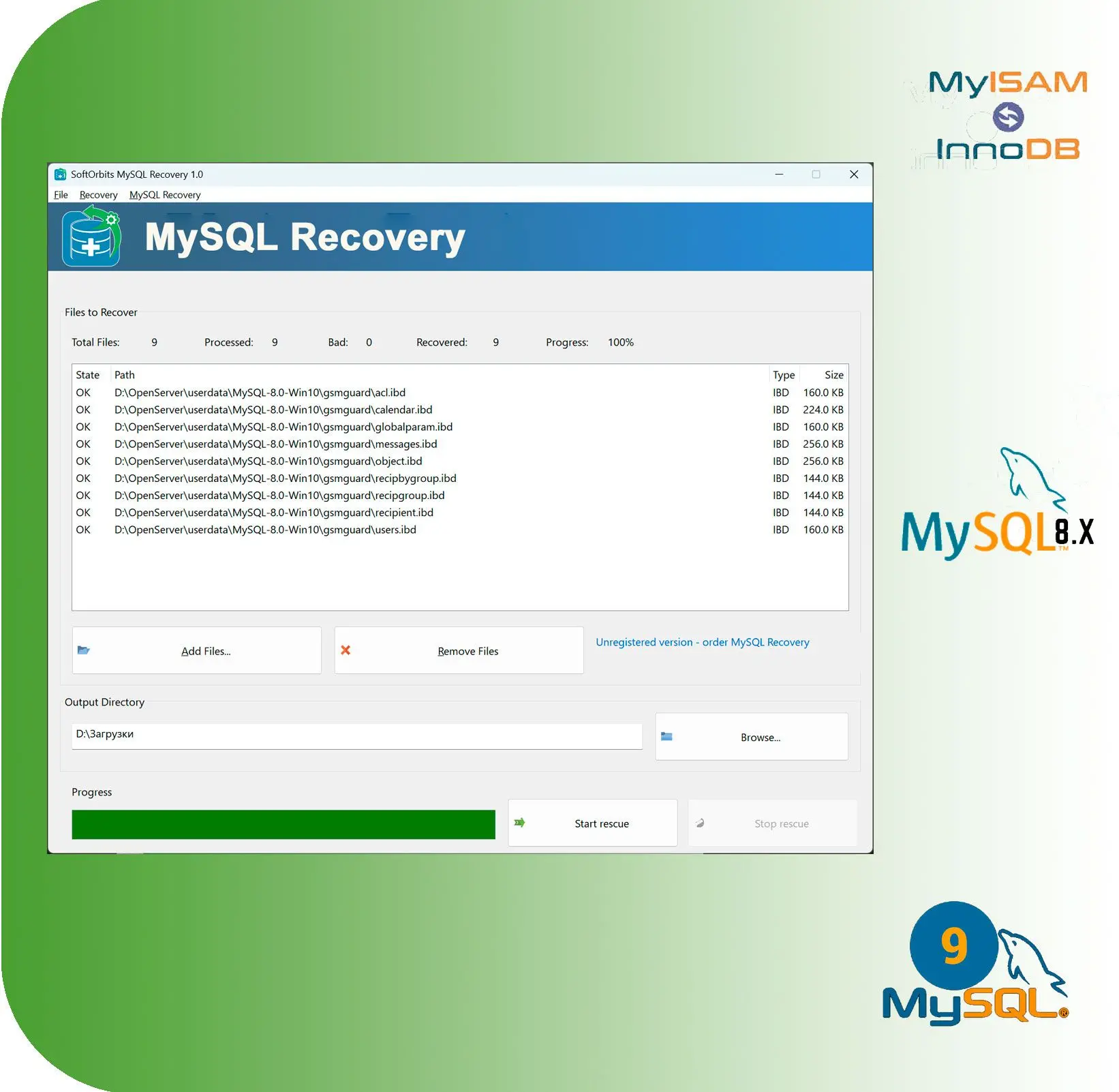 Reliable Smart Data Recovery for Any MySQL Database.